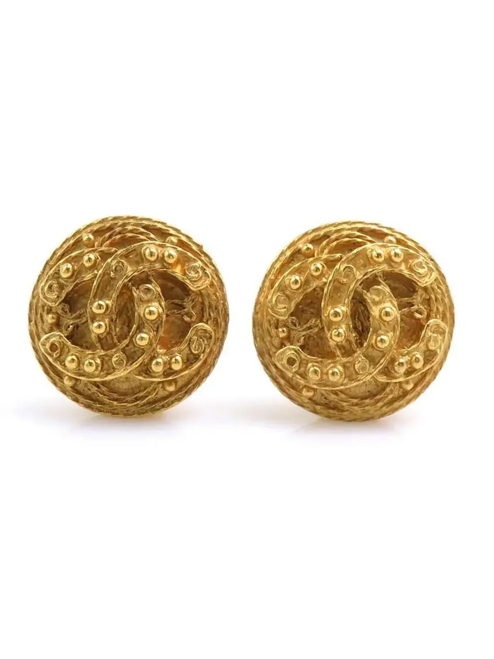 Auth Chanel Vintage Cc Logo Clip On #302853C44B